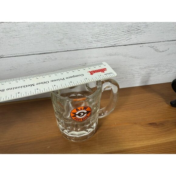 Vintage A&W Root Beer Glass Mug Stein 4" Tall Arrow Logo Bullseye 1961-1968 - Picture 4 of 8